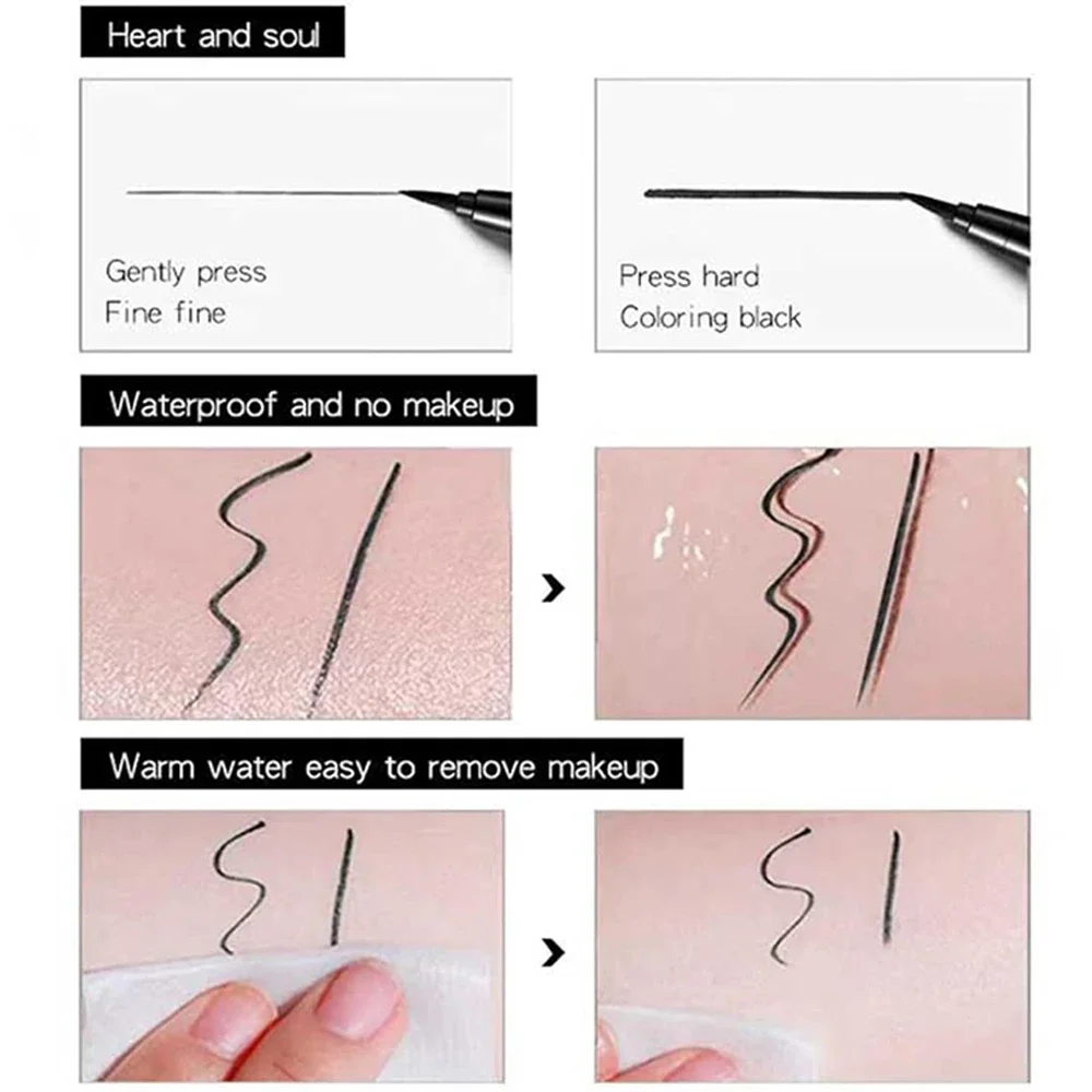 Waterproof Long Lasting Black Eyeliner Pencil Smudge Proof Set_voghion.com