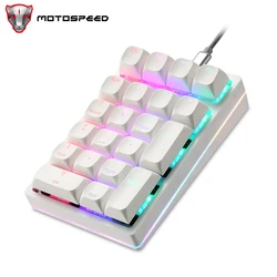 Motospeed K24 Mechanical Numeric Keypad White Hot-Swap Switch Wired Keyboard Computer Numpad 21 Keys With Drive For Laptop PC