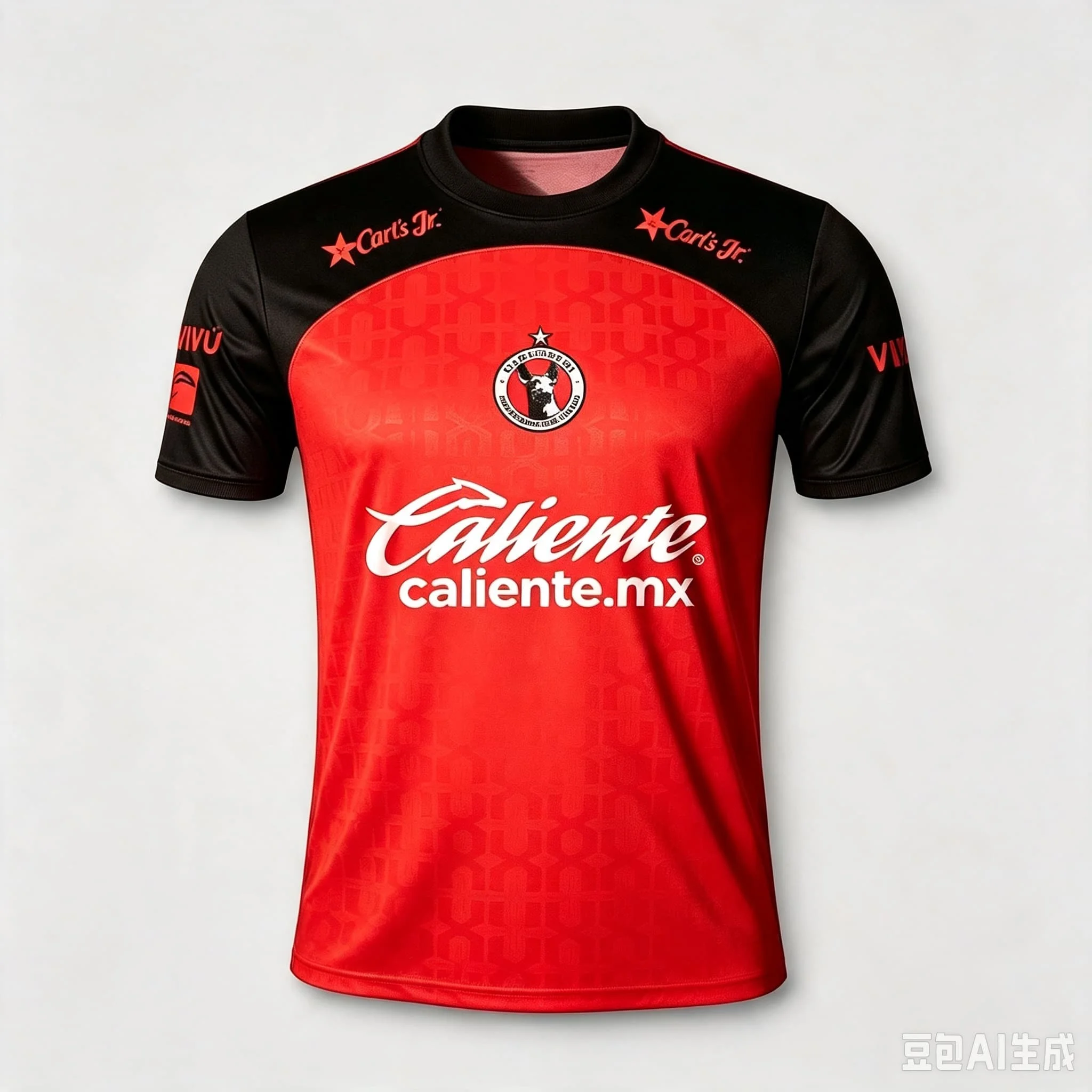 Herren Club Tijuana Xolos Fußballtrikot Schwarz Rot Schnelltrocknend Kurzarm Fußballshirt Training Täglich Fan Sport Familie Matching