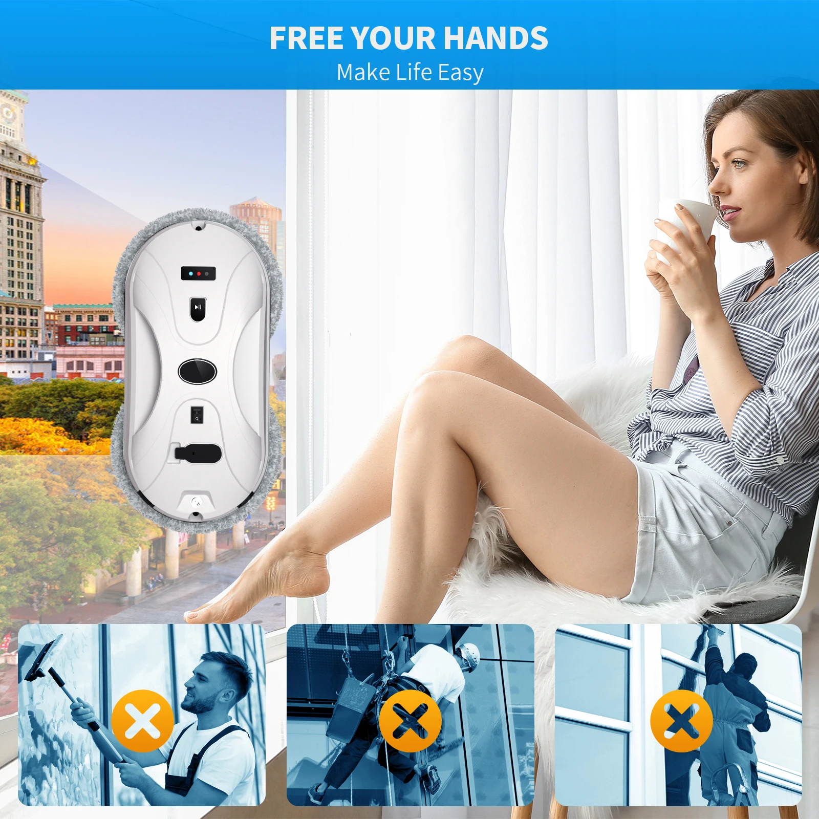 Window Cleaning Robot Dual Water Sprayer Remote Control Electric Window Washer For High-building Outdoor Wall Glass Smart Home 2