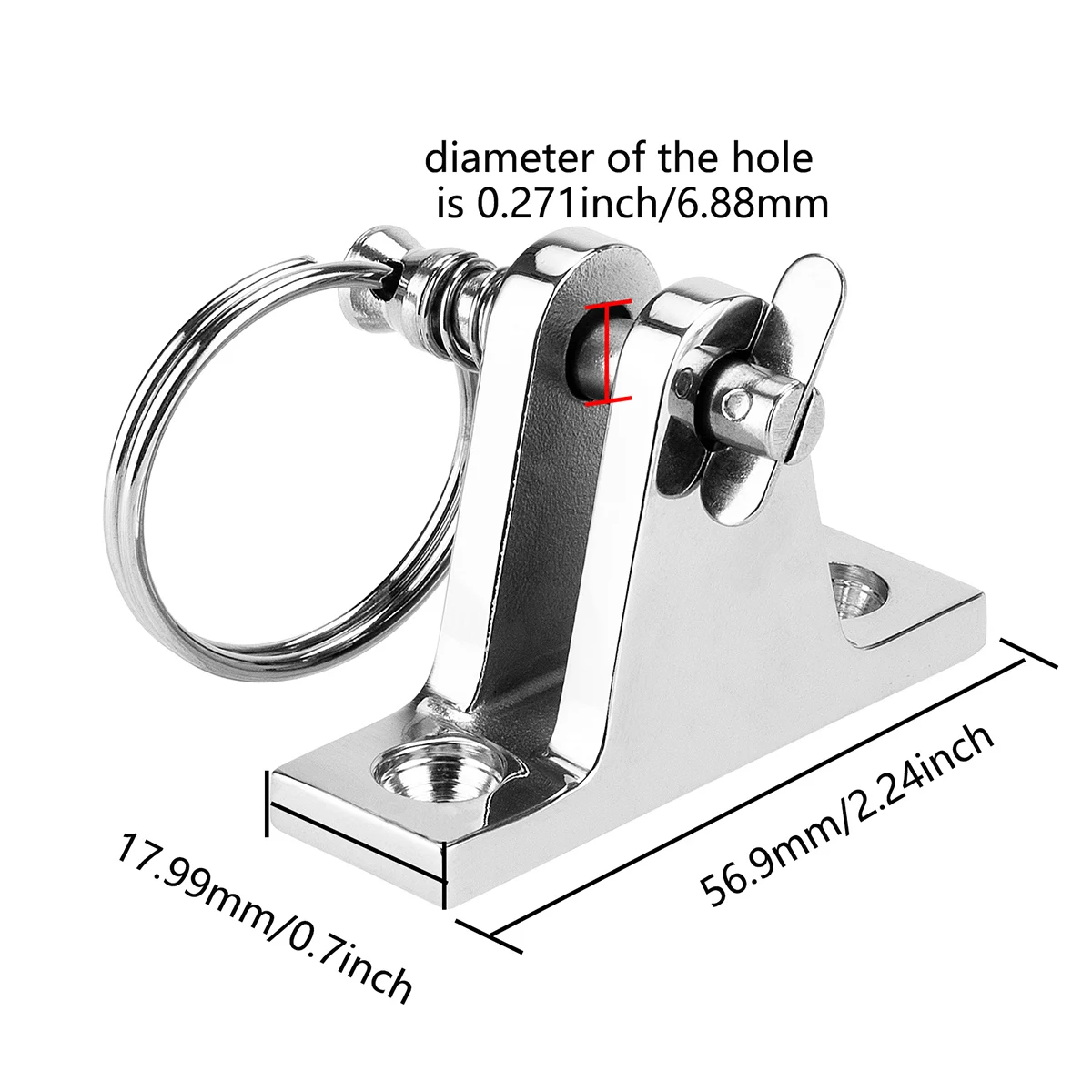 Boat Bimini Top Eye End Cap Fits 1.26 Inch (32 mm) with Bimini Top Deck Hinge, Marine Hardware Fitting