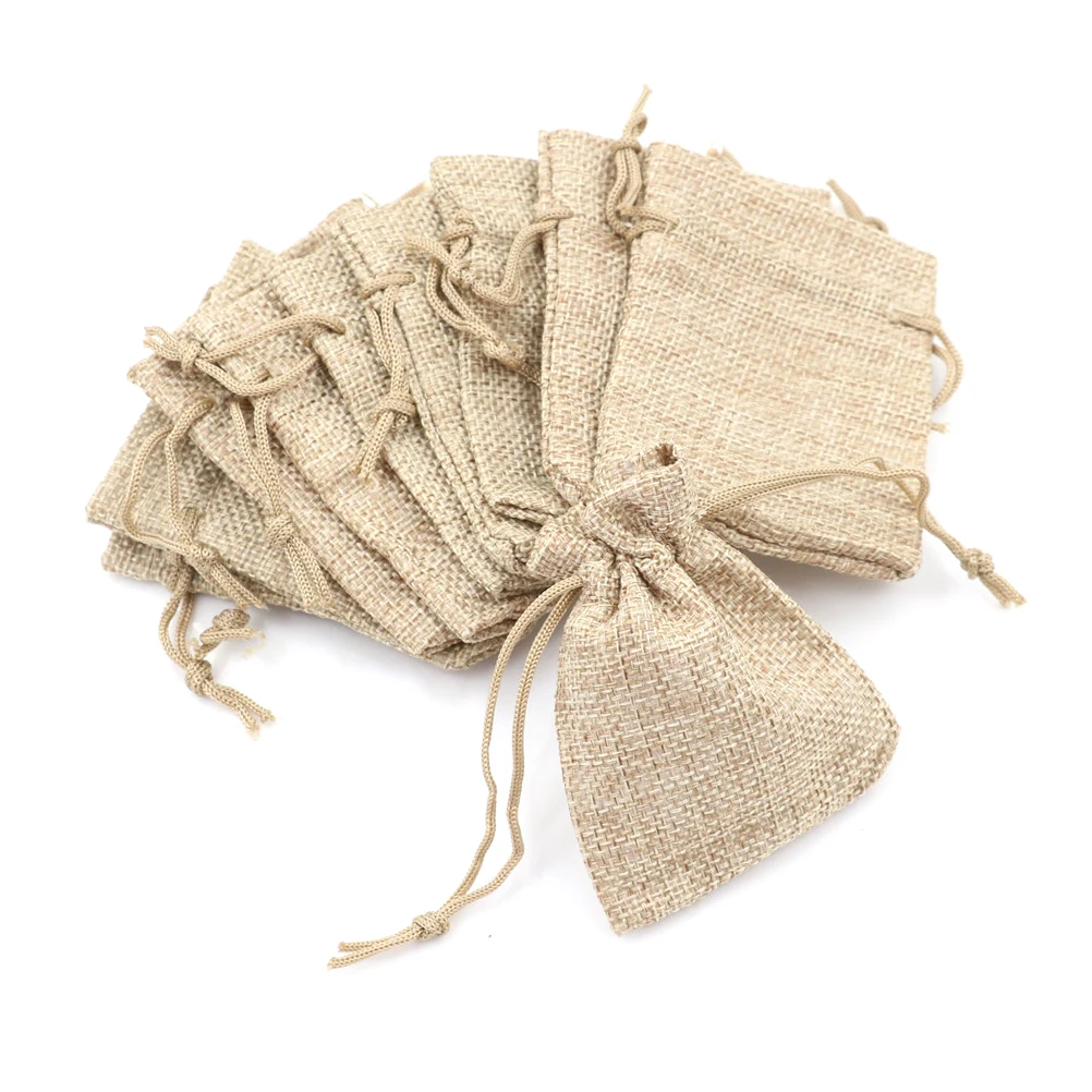 Ready Stock] 10pcs Small Jute Drawstring Pouch Hessian Linen Burlap  Drawstring Jute Burlap Wedding Jute Sack Bag | Shopee Malaysia