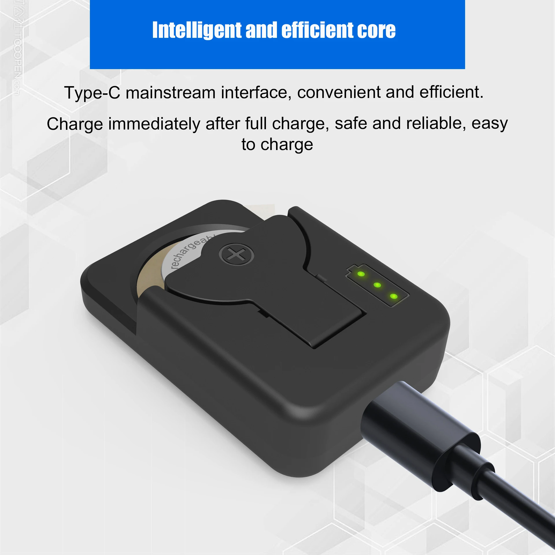 Portable Type-C Lithium Button Battery Charger for Multiple household uses Wide Compatibility Efficient Intelligent Charging type c battery charger