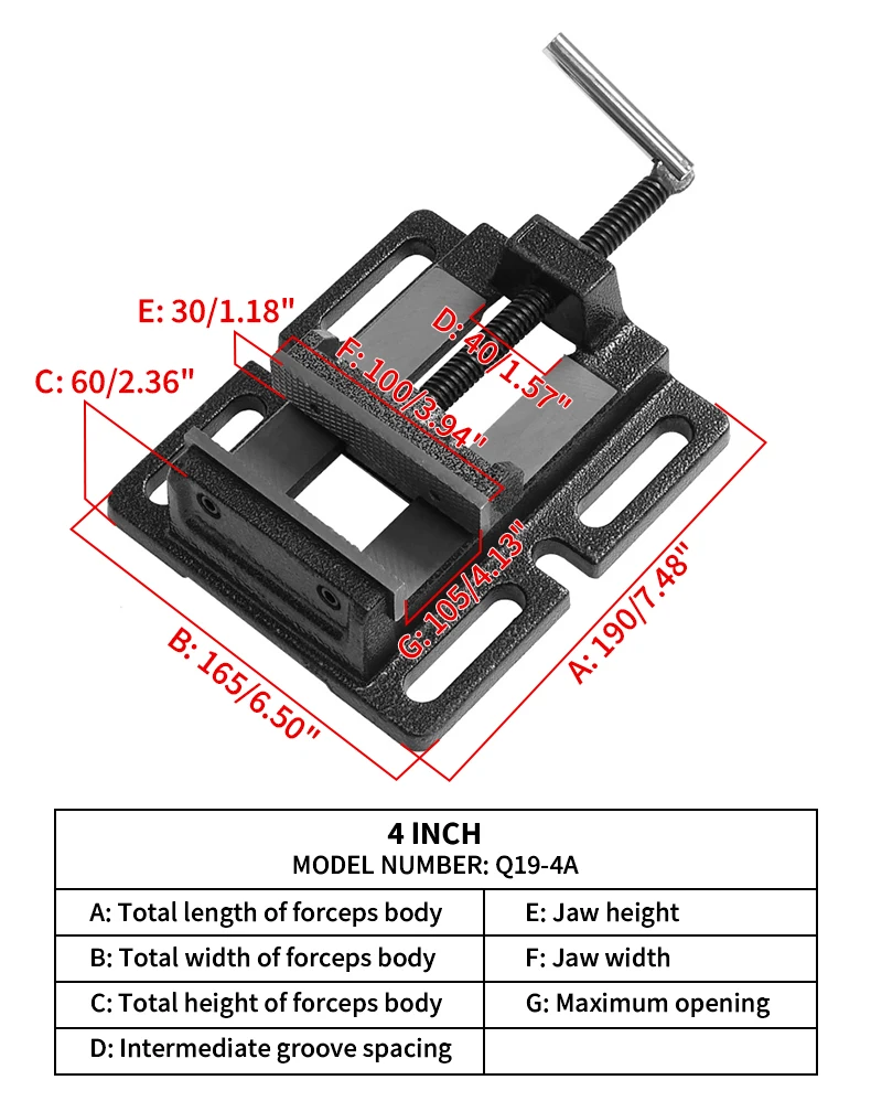 3 "4" 5 "6" Heavy-Duty Amerikanische Tischbohrmaschine Flachzange Bohrmaschine Elektrische Bohrmaschine Ständer Spezielle Holzbearbeitung Kleiner Schraubstock – Detail 3