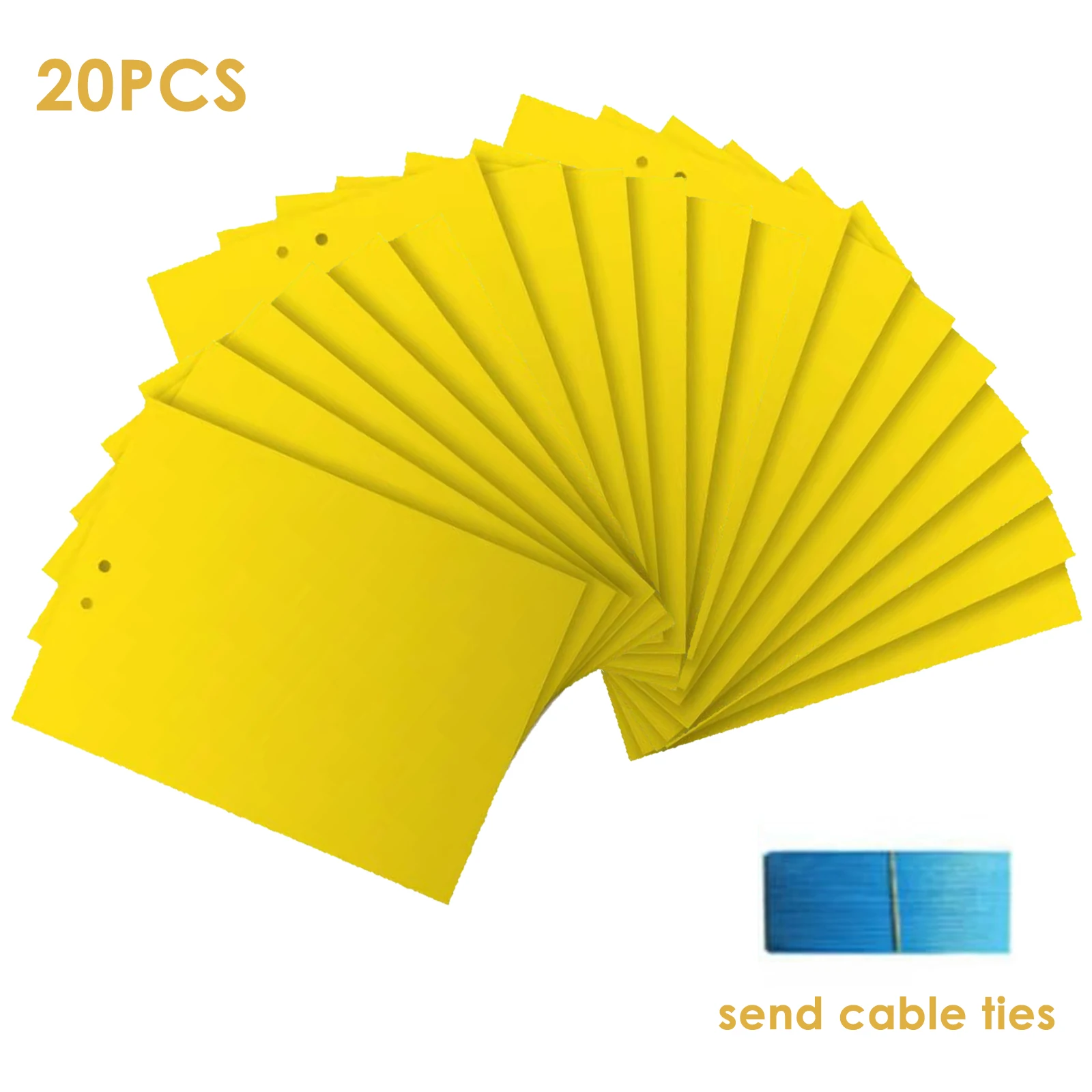 20Pcs Pasta Fronte-Retro Insect Board Fly Stickers Colla Board Trappole Adesive Acchiappasogni Flycatcher Per Piante Flower Garden