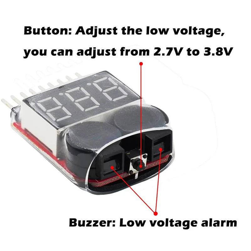 Testeur Batterie Lipo 1-8S Alarme Basse Tension RC