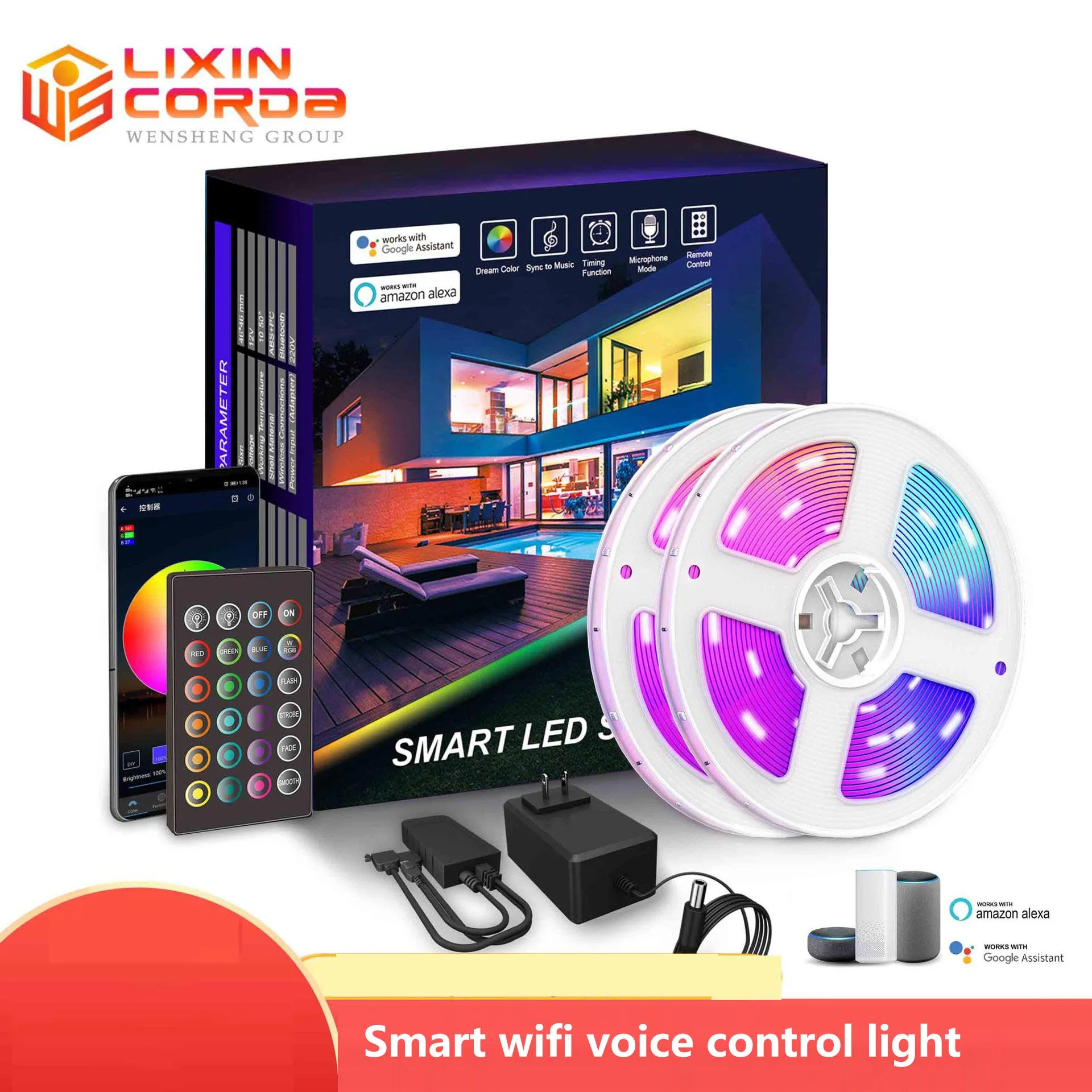 

Гибкая неоновая Светодиодная лента, USB 5 в 3 м RGB Wi-Fi, Bluetooth «сделай сам», окружающий свет, украшение комнаты