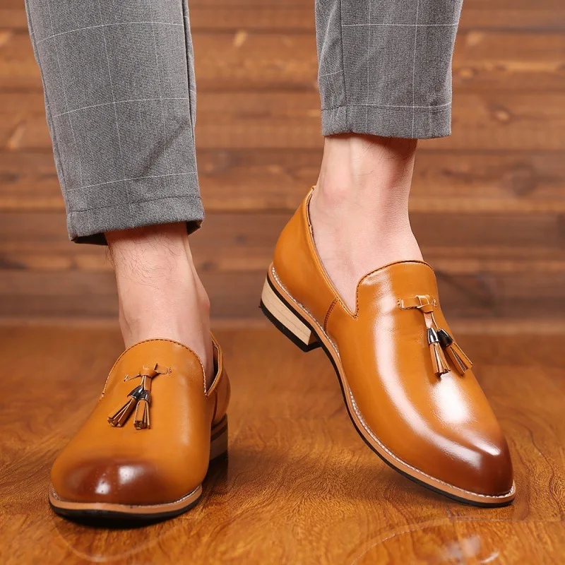 

Men Dress Shoes Gentlemen British Style Party Leather Wedding Shoes Luxury Men Leather Oxfords Formal Shoes