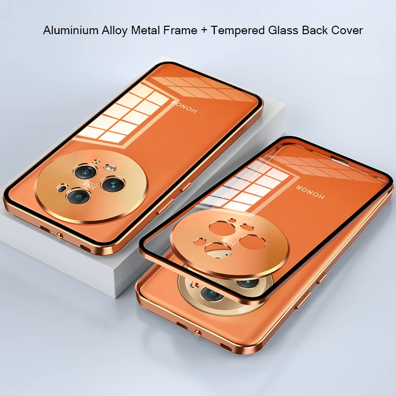 AluminiumAlloyMetalFrameBumperforHonorMagic5ProCaseTempered