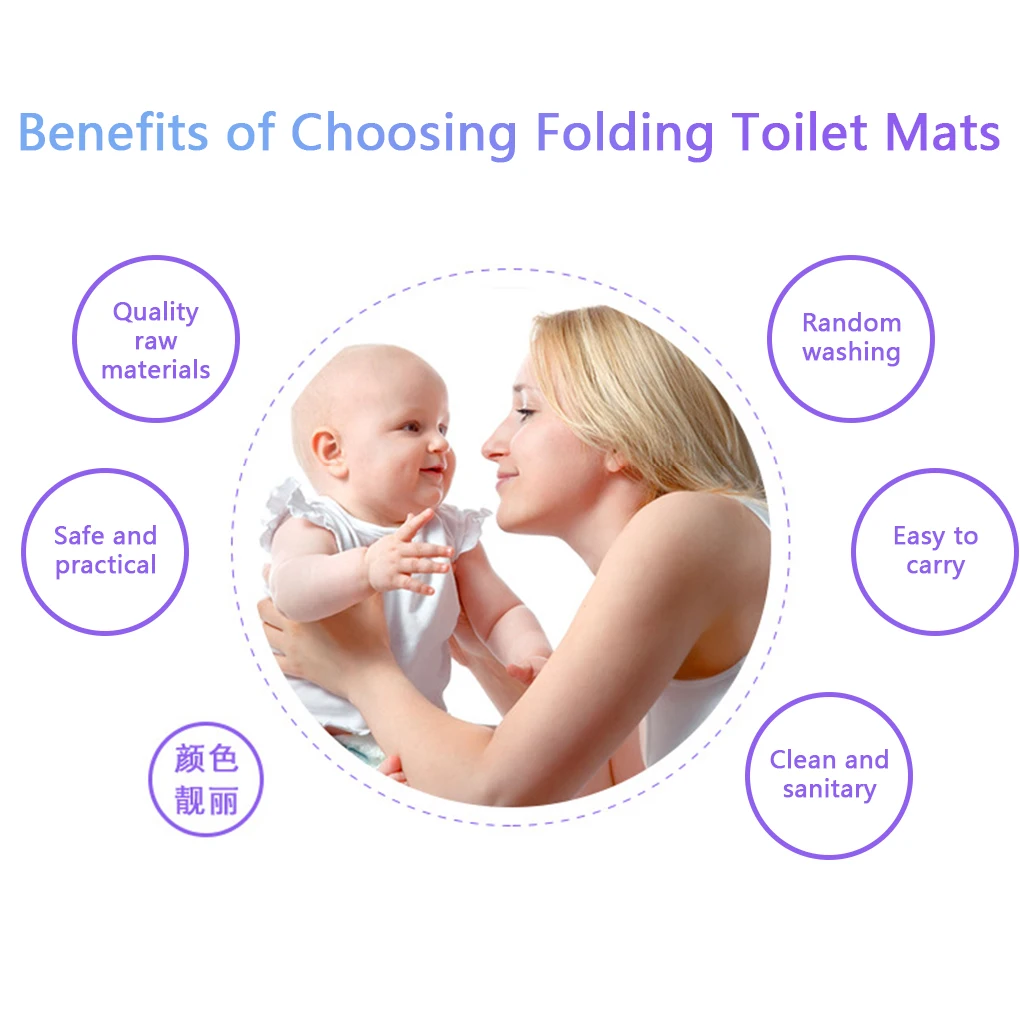 Kids Baby Folding Potty Reusable Seat Cover Boys Girls Children Traveling Antislip Toilet Training Ring Sitting Pad 5