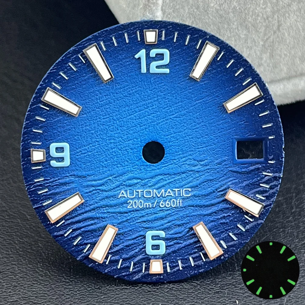 Premium 28.5mm Ocean Texture Dial with C3 BGW9 Luminous Features - Luxury Watch Accessory