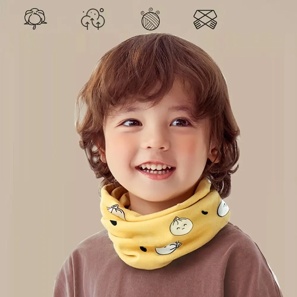 Children Kids Baby Winter Scarf Boys Girls Snap Fastener Thermal Neck Warmer Bib Snood Cowl Tube Fleece Ski Snowing Scarf