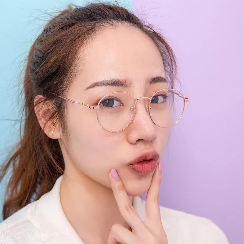 Prescription Eyeglasses Women Men Round Finished Myopia Glasses Unisex Short-sight Eyewear -1.0 -1.5 -2.0 -2.5 -3.0 -4.0 -5.0 -6 4