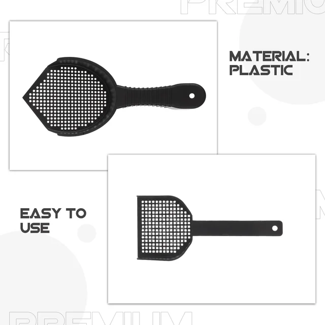 2Pcs Cat Litter Scoop Plastic Ergonomic Handle Fine Sifting Design for Litter Box Reptile Habitat Cleaning Efficient Pet Waste 3