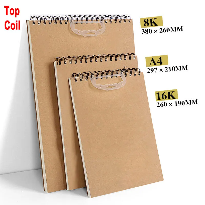 16k/8k/a4 Watercolor Paper Drawing Book Sketchbook Watercolor Heat Transfer  Paper Kraft Paper Cover Coil Sketchbook For Drawing - Sketchbooks -  AliExpress