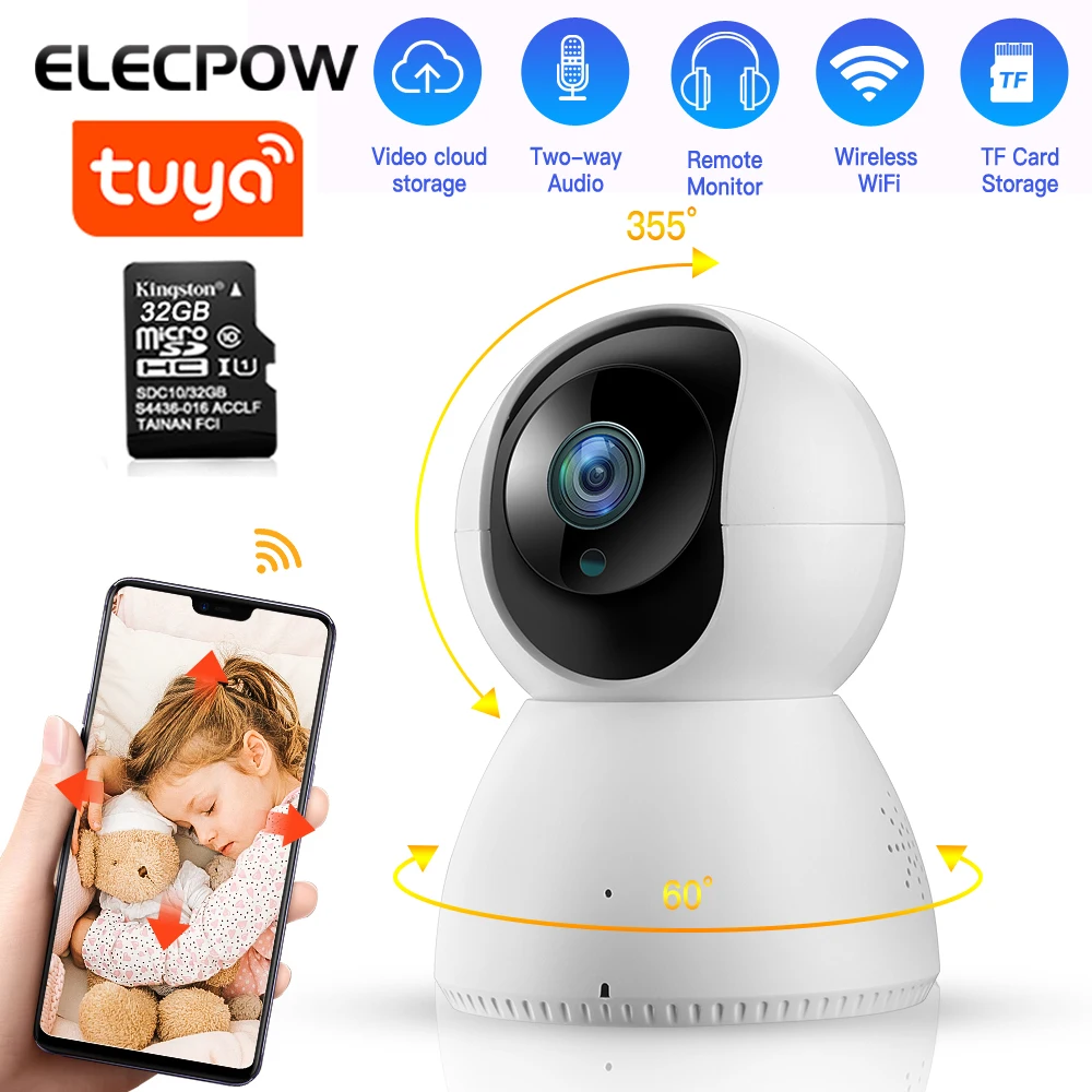 Elecpow Tuya Smart Wifi Ip Video Camera 1080p Wireless Security