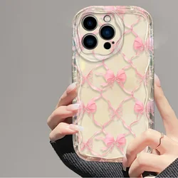 Pink Bow Graffiti Transparent TPU Phone Case Cover for OnePlus ACE 2 5G (1)