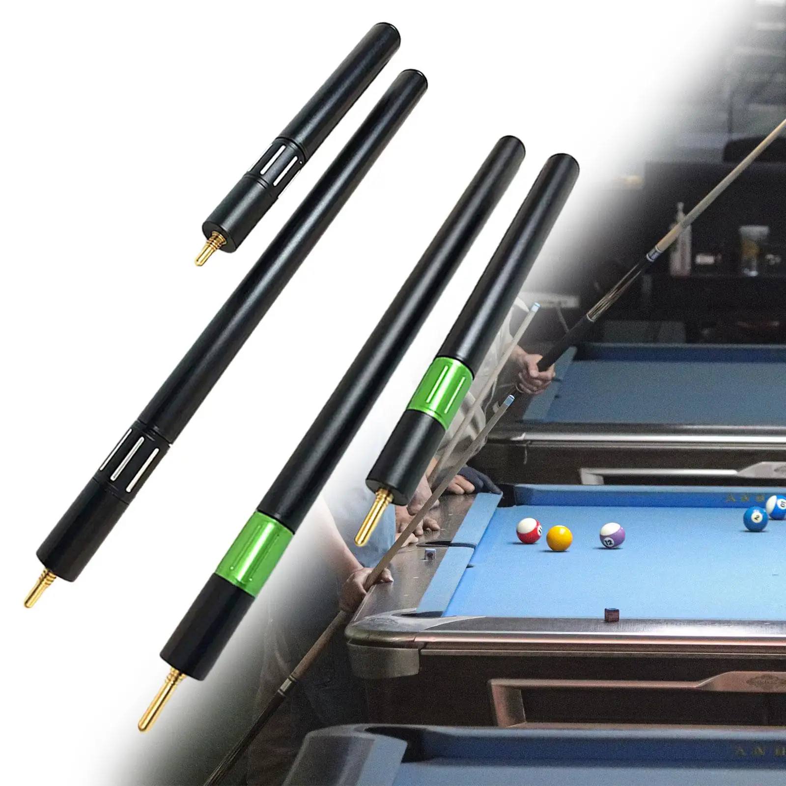 2 Pieces Pool Cue Extender Telescopic Pool Cue Extension Durable Tools Portable