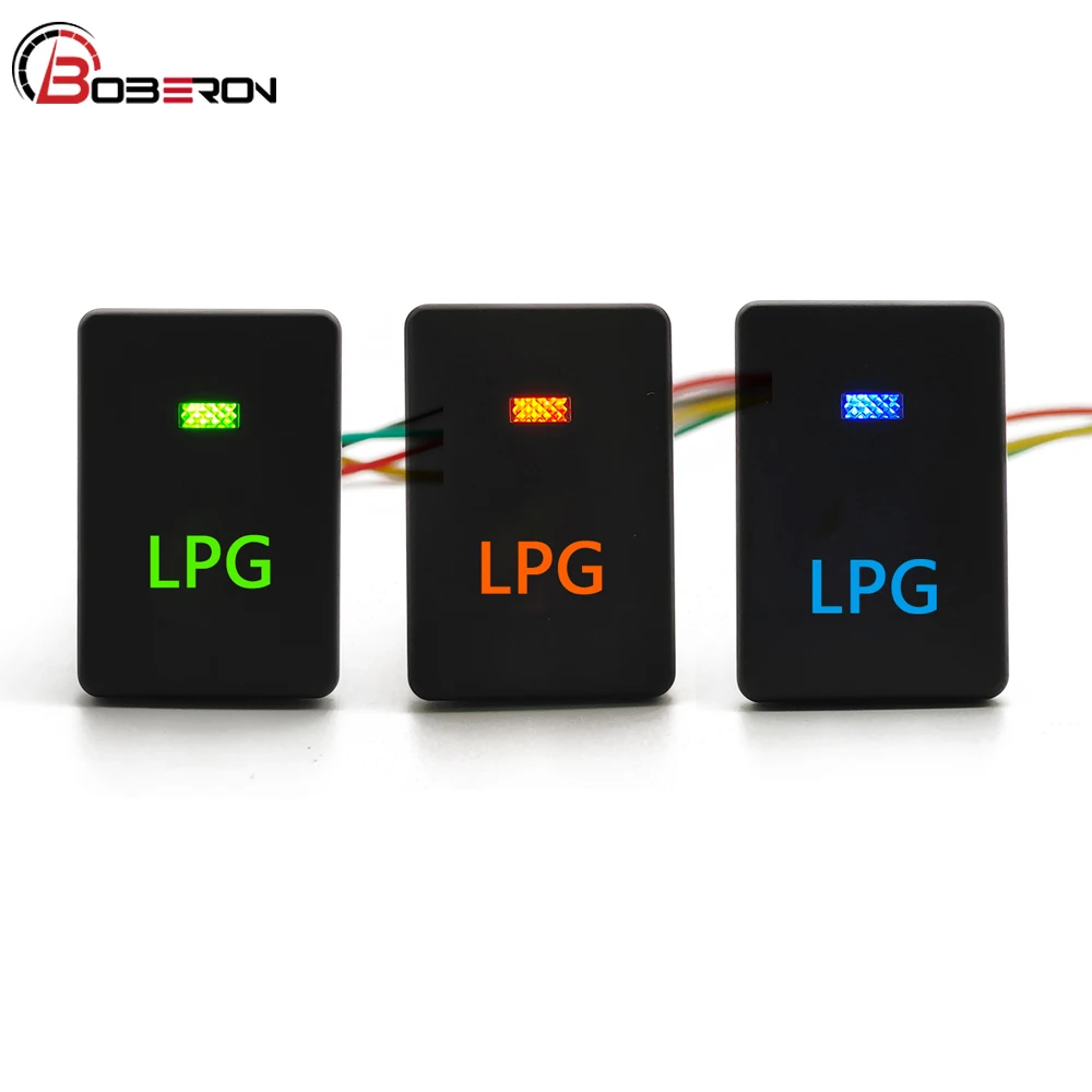 1PC Orange/Grün/Blau LED Licht LPG Control Kraftstoff Schalter Taste Für Toyota RAV4 Camry Prius Corolla PRADO