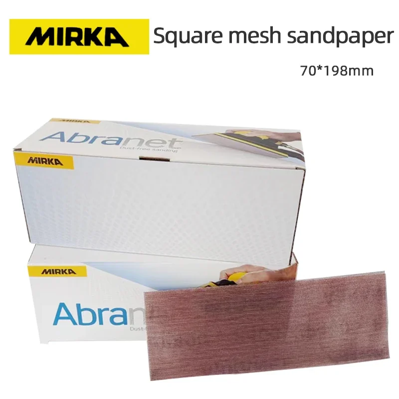 MIRKA 사각형 메쉬 사포 70x198mm 직사각형 진공 플로킹 사포는 사포 샌딩 보드와 함께 사용되어야 합니다.