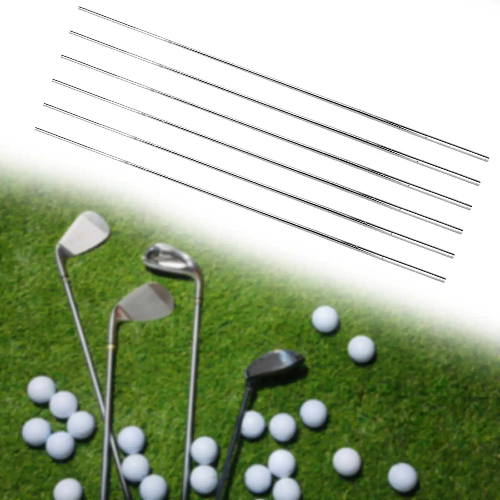 6 Pieces Golf Iron Club Shafts Supplies Stainless Steel 39inch Golf Club Shafts for Outdoor Women Men Practice Golfer Training