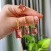 Color-change suldanite Chamfered square jewelry set adjustable ring necklace earrings in different lights have different colors 5