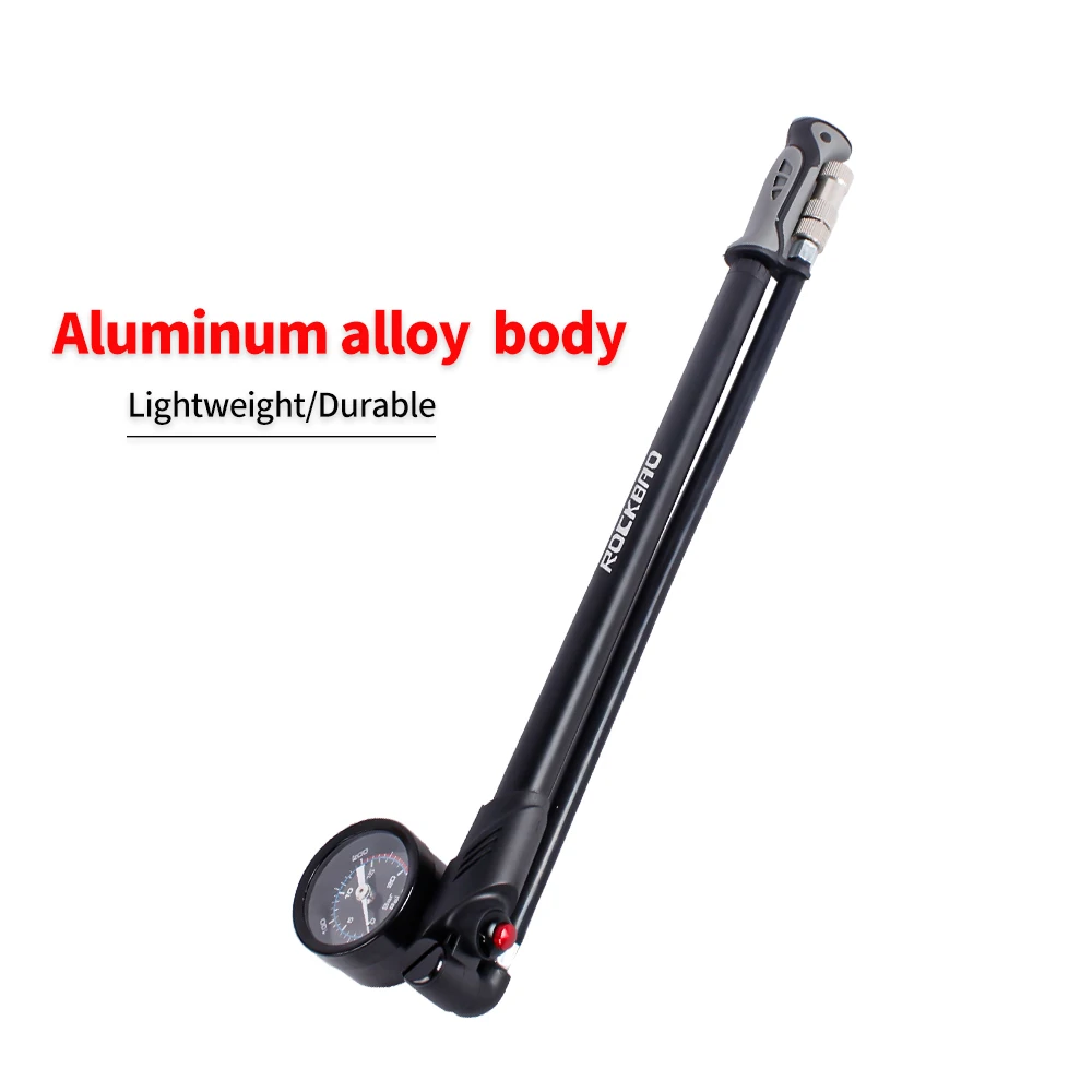 ROCKBAO MTB Bike High Pressure Air Pump 300PSI Cycling Accesory  Mini Pump Mountain Bicycle Tyre Portable Inflator