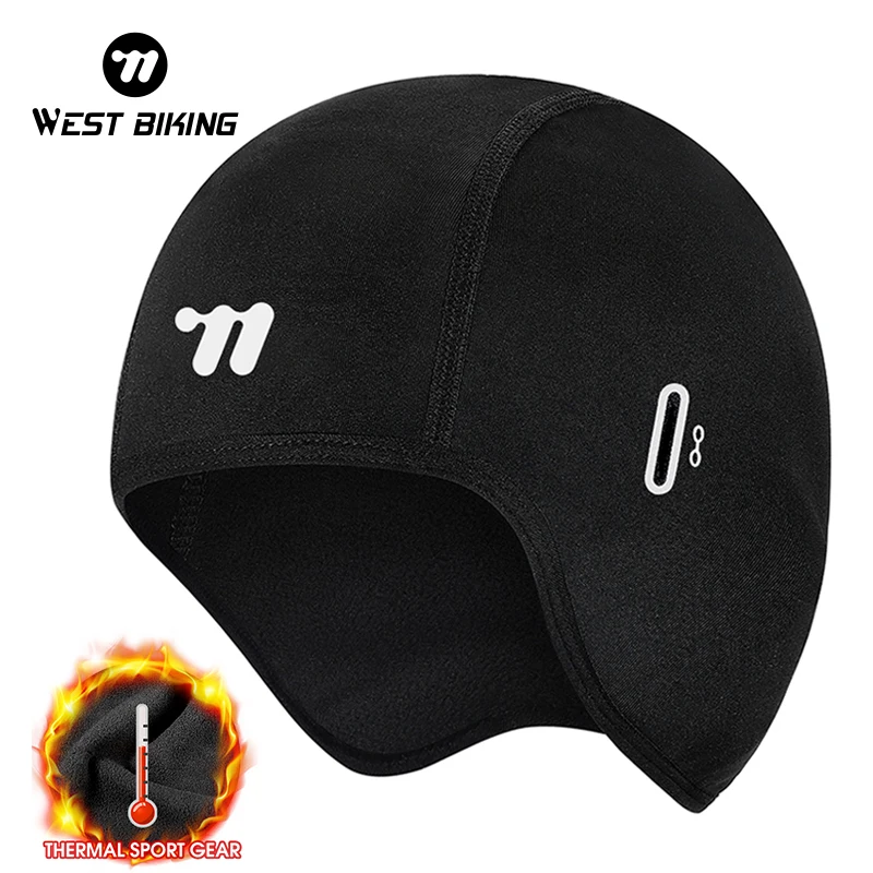 WEST BIKING Winter Cycling Caps Warm Fleece Bicycle Caps Windproof Motorcycle Riding Running Earflaps Hats Thermal Sport Gear