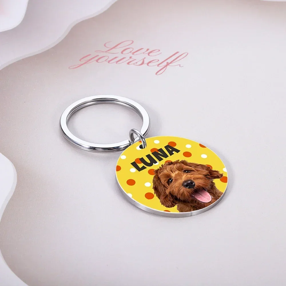 

Custom Pet Image Dog ID Tag Personalized Photo Pet Tag Dog Cat Name Number Anti-lost ID Collar for Puppy Kitten Accessories