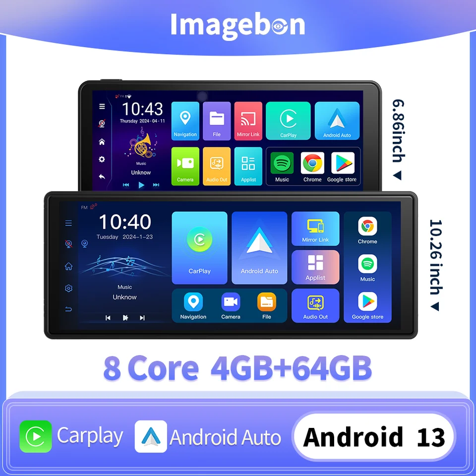 Imagebon Android 13 ダッシュカム ワイヤレス CarPlay