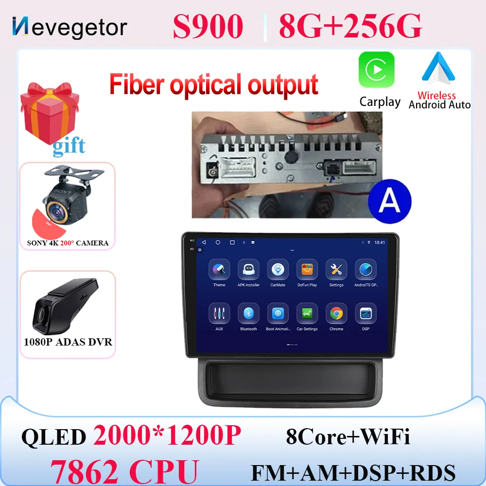 Ohradio 2G+64G Autoradio Android Pour Renault Trafic 2/Opel Vivaro A/Nissan Primastar 2006-2014 - Carplay Android Auto Sans Fil - 2 DIN Écran Tactile De 10,1" Avec WiFi GPS FM/RDS BT SWC+Caméra+MIC