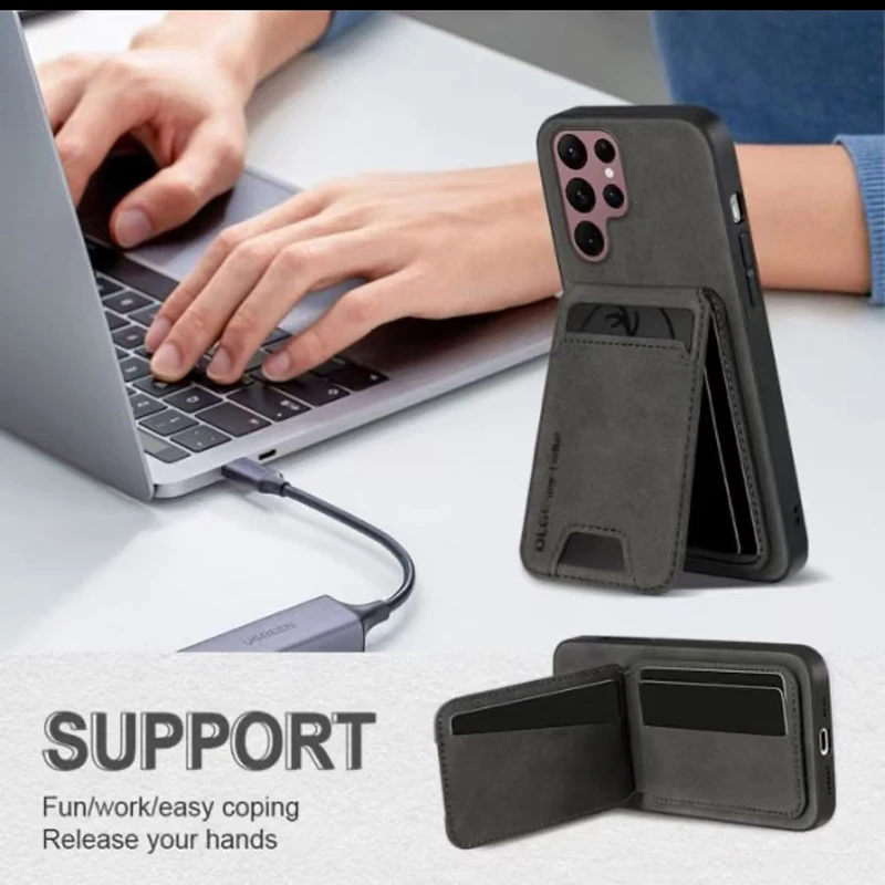 Premium Synthetic Leather Card Holder Phone Wallet Case with Enhanced Protection