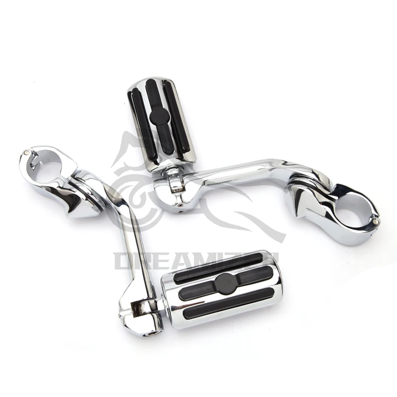 Motorcycle Foot Pegs Long Angled Highway Pedals Footrest 32mm 11/4