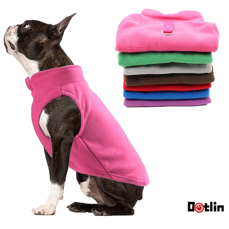Dog Vest Waistcoat Soft Fleece Clothes for Small Dogs Solid Candy Color