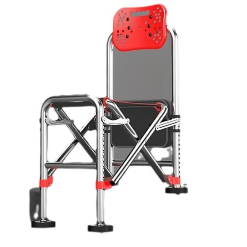낚시의자 Stainless Steel Knight Fishing Chair Multi-functional All-terrain Platform Portable Backrest Fishing Chair