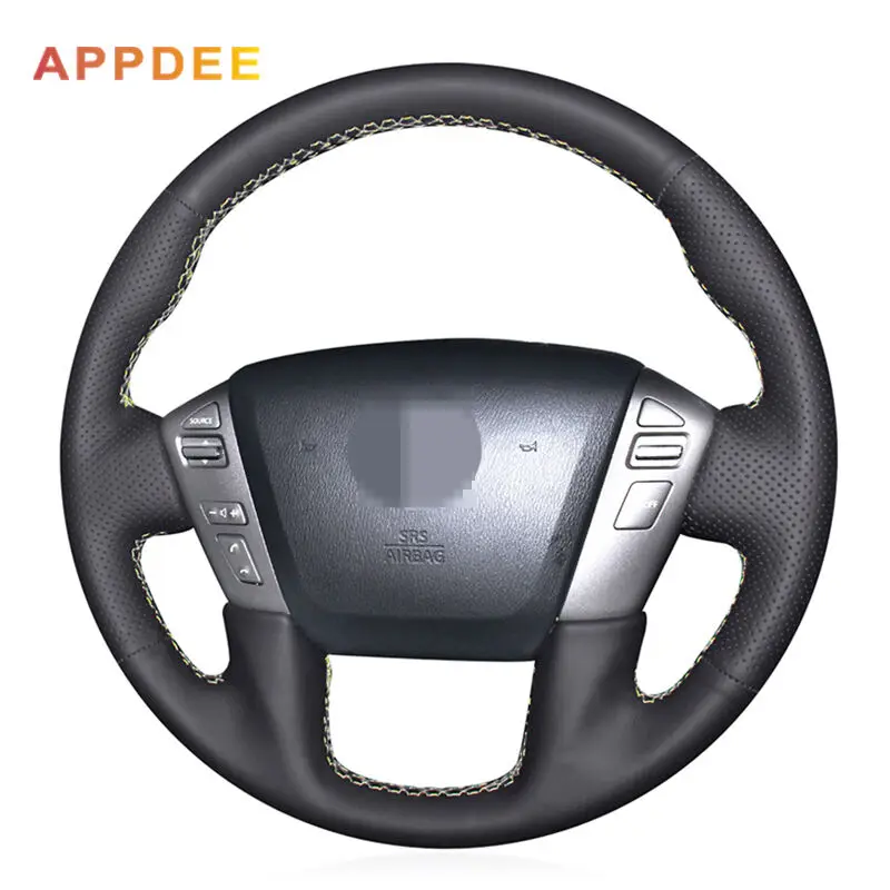 

Чехлы рулевого колеса из искусственной кожи для Nissan патруль 2011-2017 Infiniti QX56 2011-2013 Infiniti QX80 2013