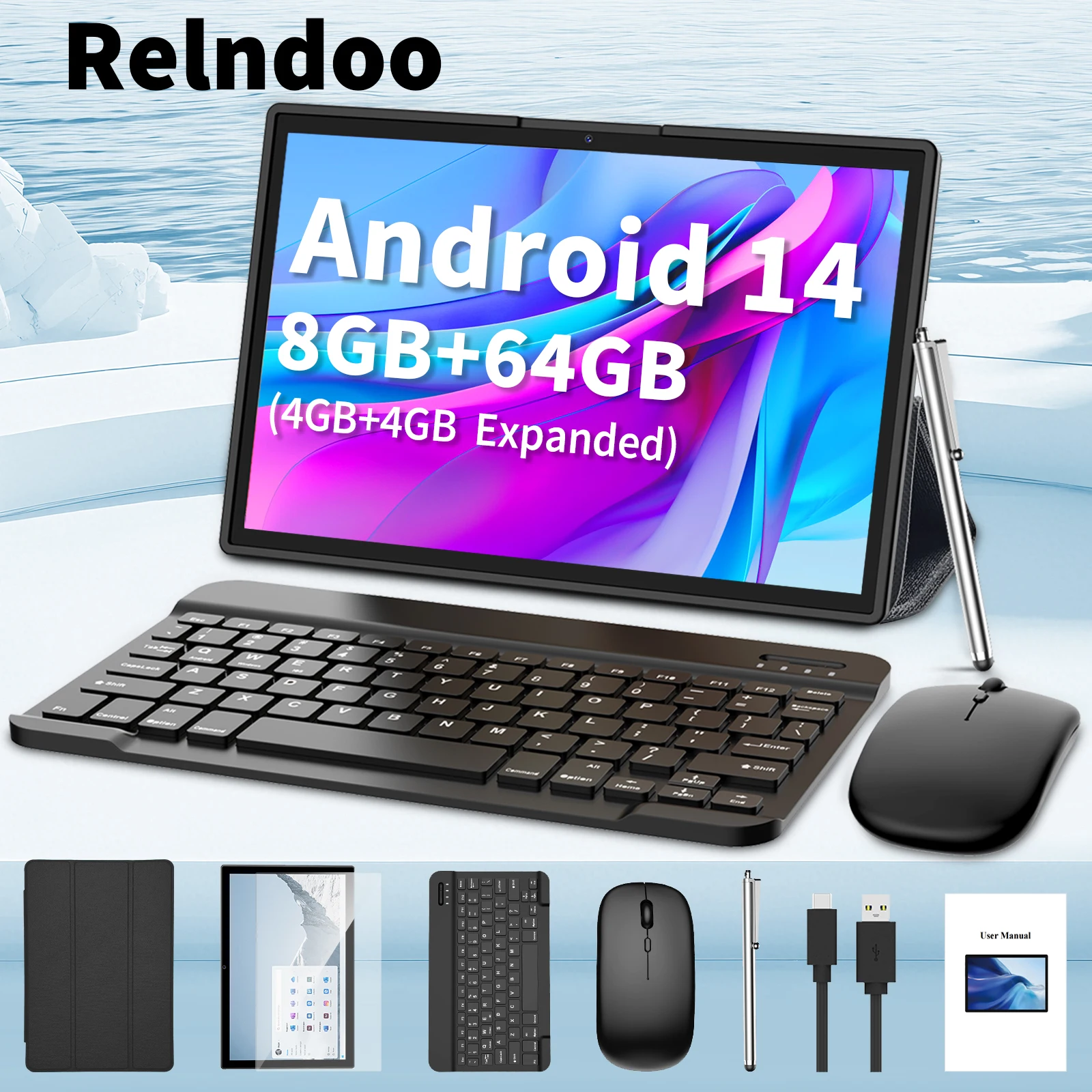 Relndoo Androidタブレット 128GB 51d4DgXcirL.jpg
