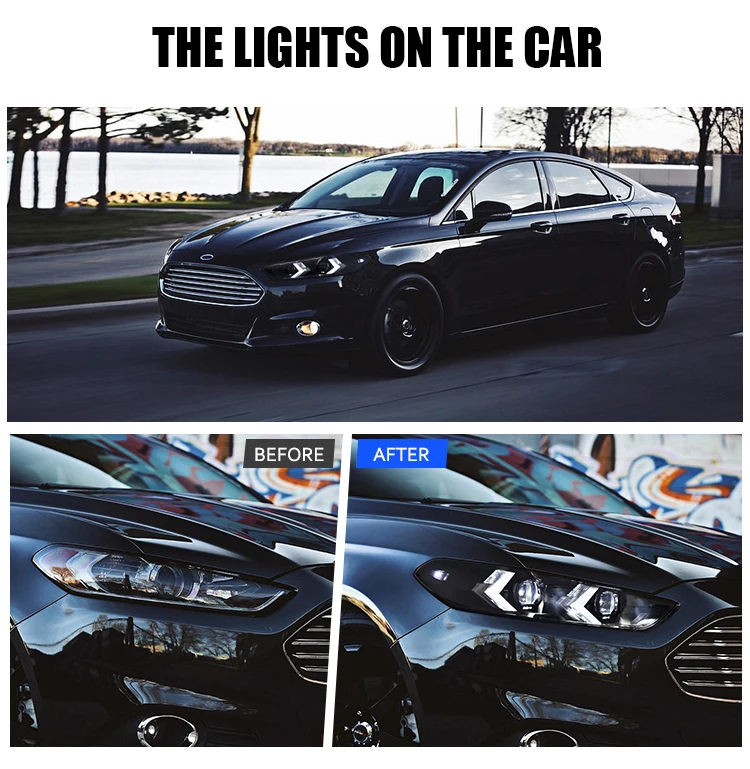 Scheinwerfer für Ford Fusion Mondeo 2013-2016 Amerikanische Version Halogen-Scheinwerfer Ohne Dämonenaugen Plug-and-Play – Detail 2