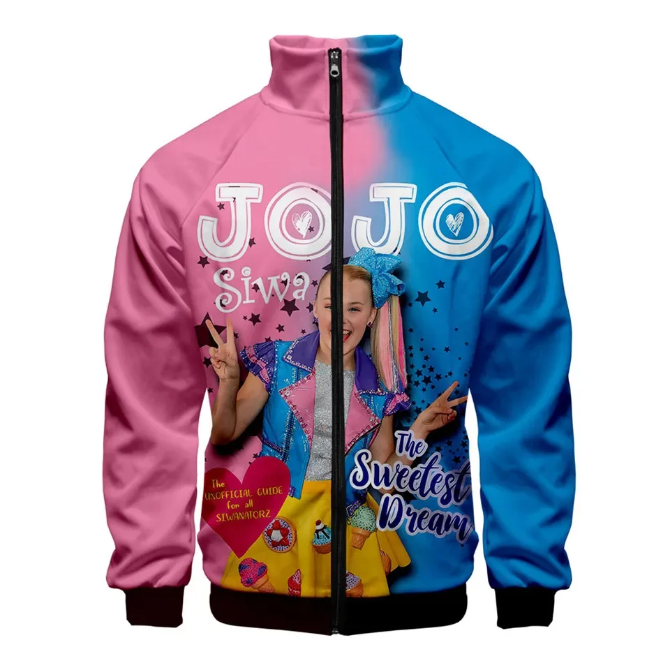 

Hot Sale JOJO SIWA 3D Printed Stand Collar Zipper Jacket Fashion Men/Women Casual Trendy Streetwear new Loose Sweatshirt Tops