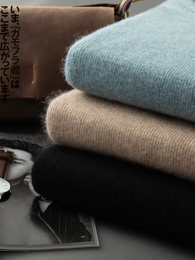 CHICUU Men's 100% Cashmere Sweater Hooded Pullover Autumn Winter Casual Style Clothing Soft Warm Cashmere Knitwear Tops 6