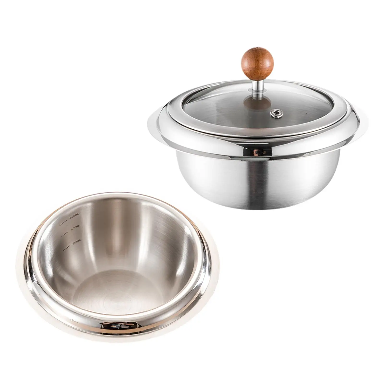 Stainless Steel Mixing Bowl Sturdy 1L Practical Kneading Bowl Serving Bowl for Kitchen Home Restaurant Cooking Meal Prepping