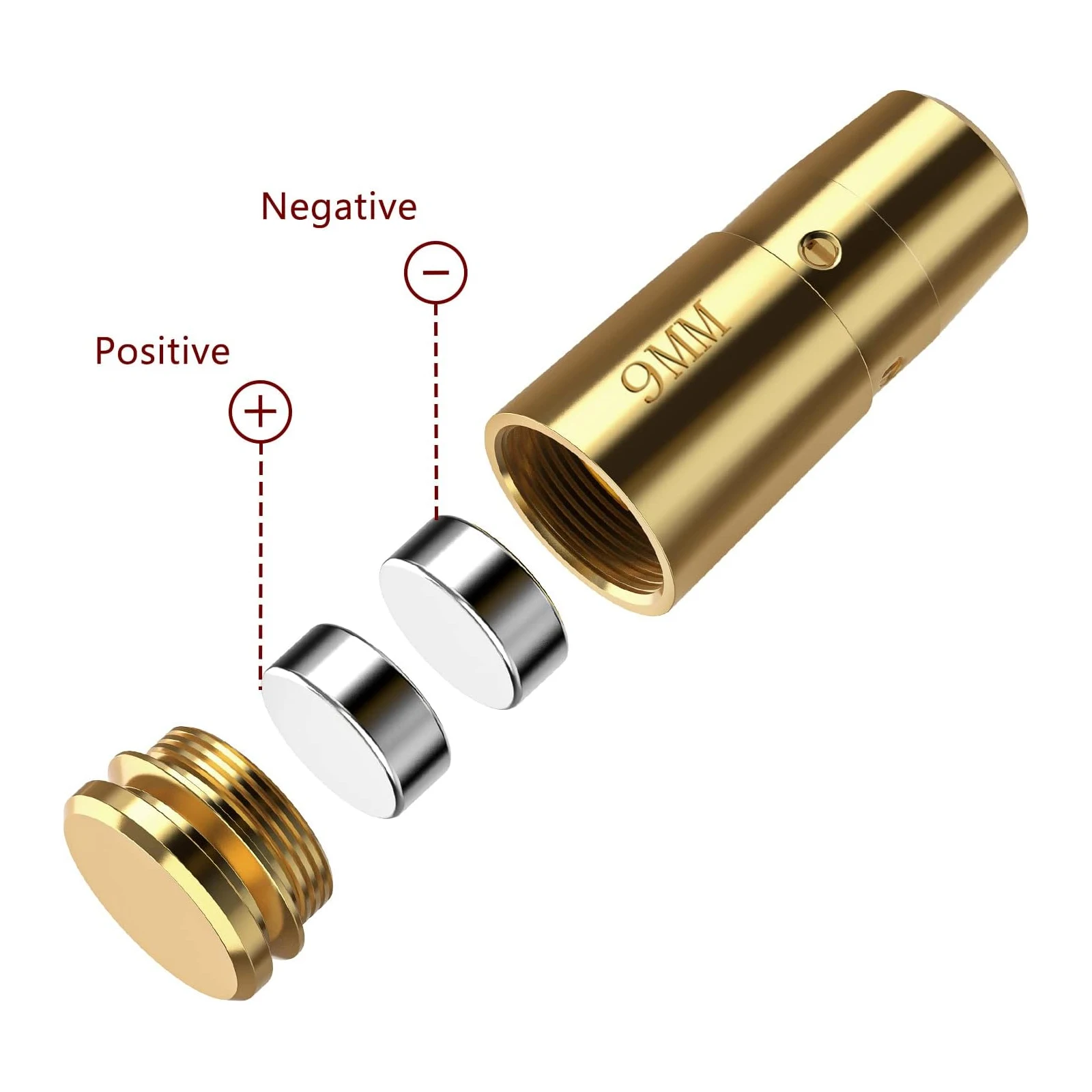 Bore Sight 9mm Red Laser Zeroing Boresighter With 3 Sets of Extra Batteries