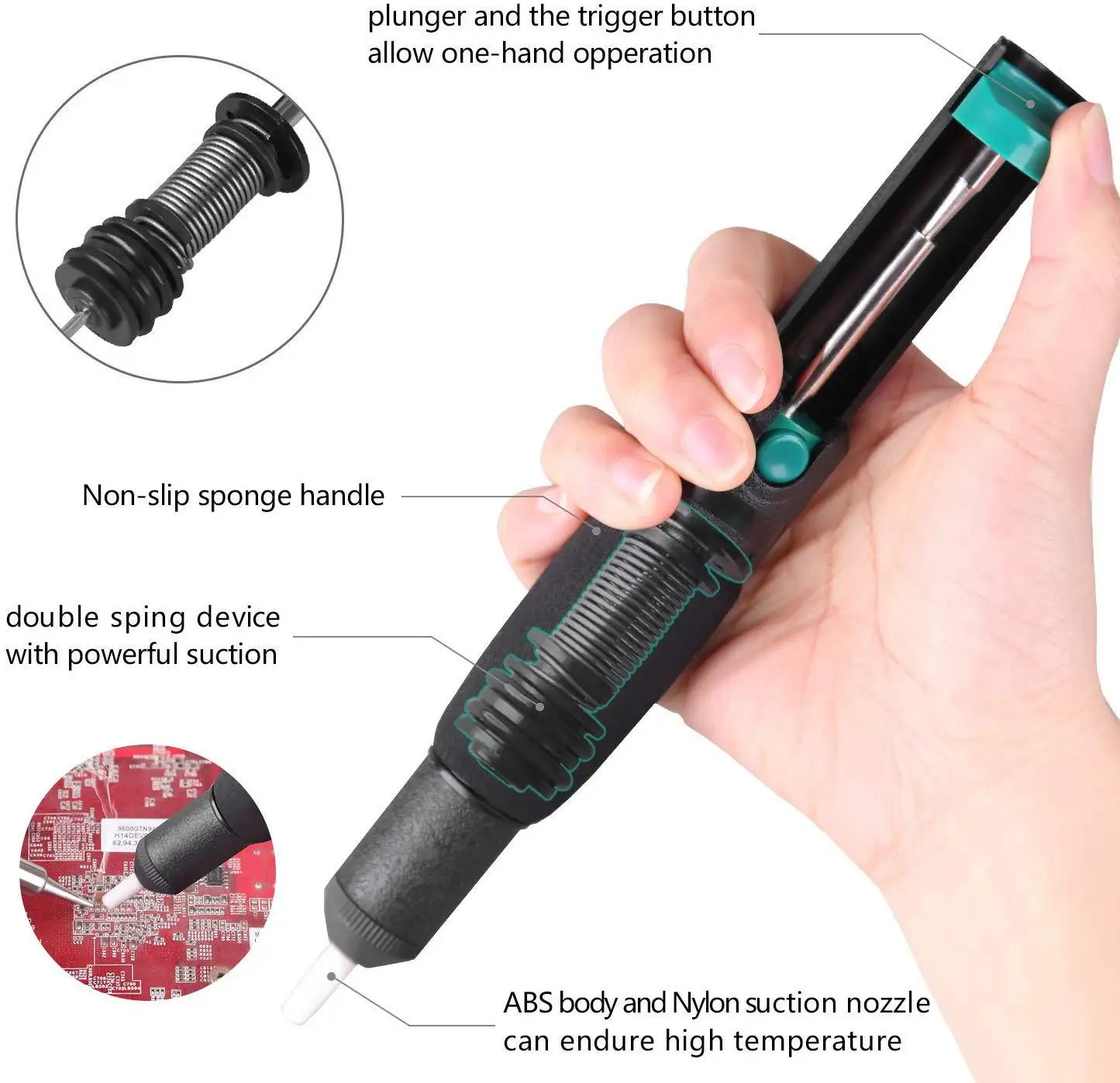 Powerful Desoldering Pump Suction Tin Vacuum Soldering Iron Desolder Gun Soldering Sucker Pen Removal Hand Welding Tools desoldering suction pump desoldering pump desoldering tool electrothermal solder sucker