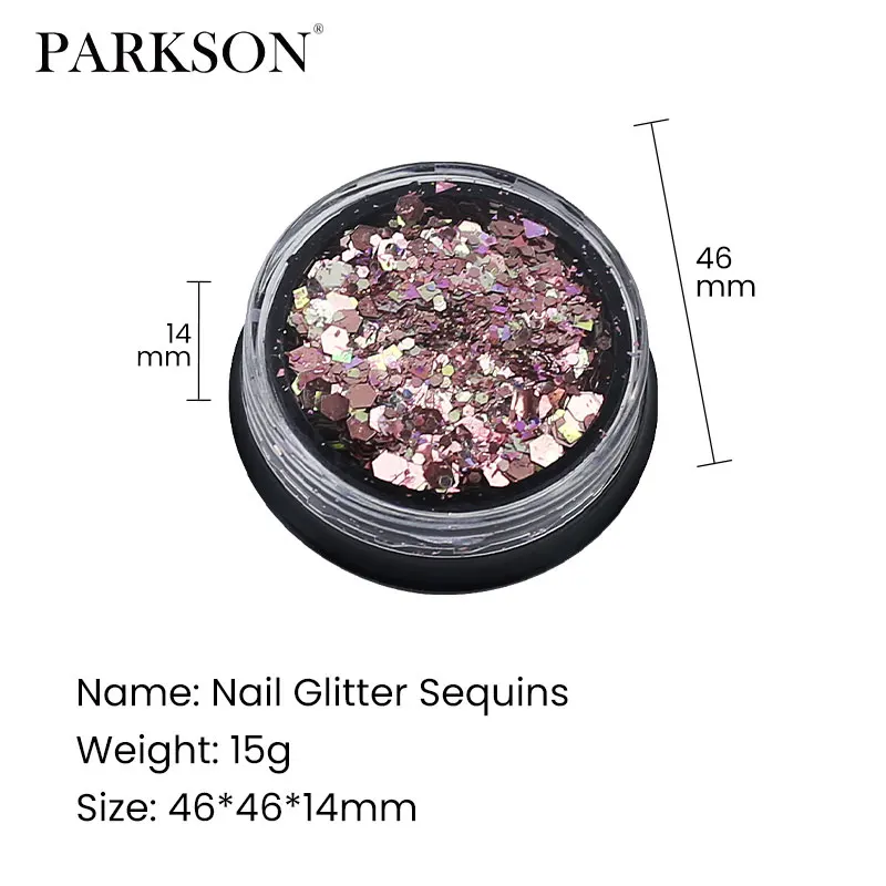 Arte Clavo Holographic Nail Glitter Sequins 3D Glitter Powder Mermaid Sequins Flakes Mixed Mermaid Hexagon Spangles For Maincure