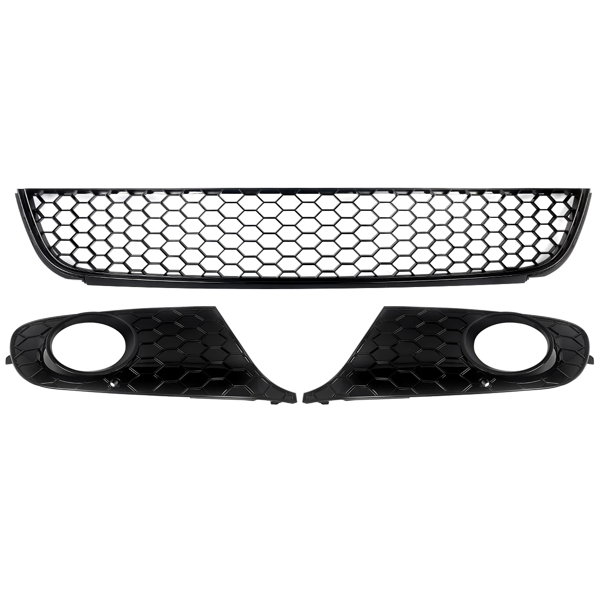 Car Grill Mesh Front Lower Grille & Fog Light Grills Assembly VW Jetta Golf MK6 2009-2013 Black Air Inlet Mesh Grills Body Kit