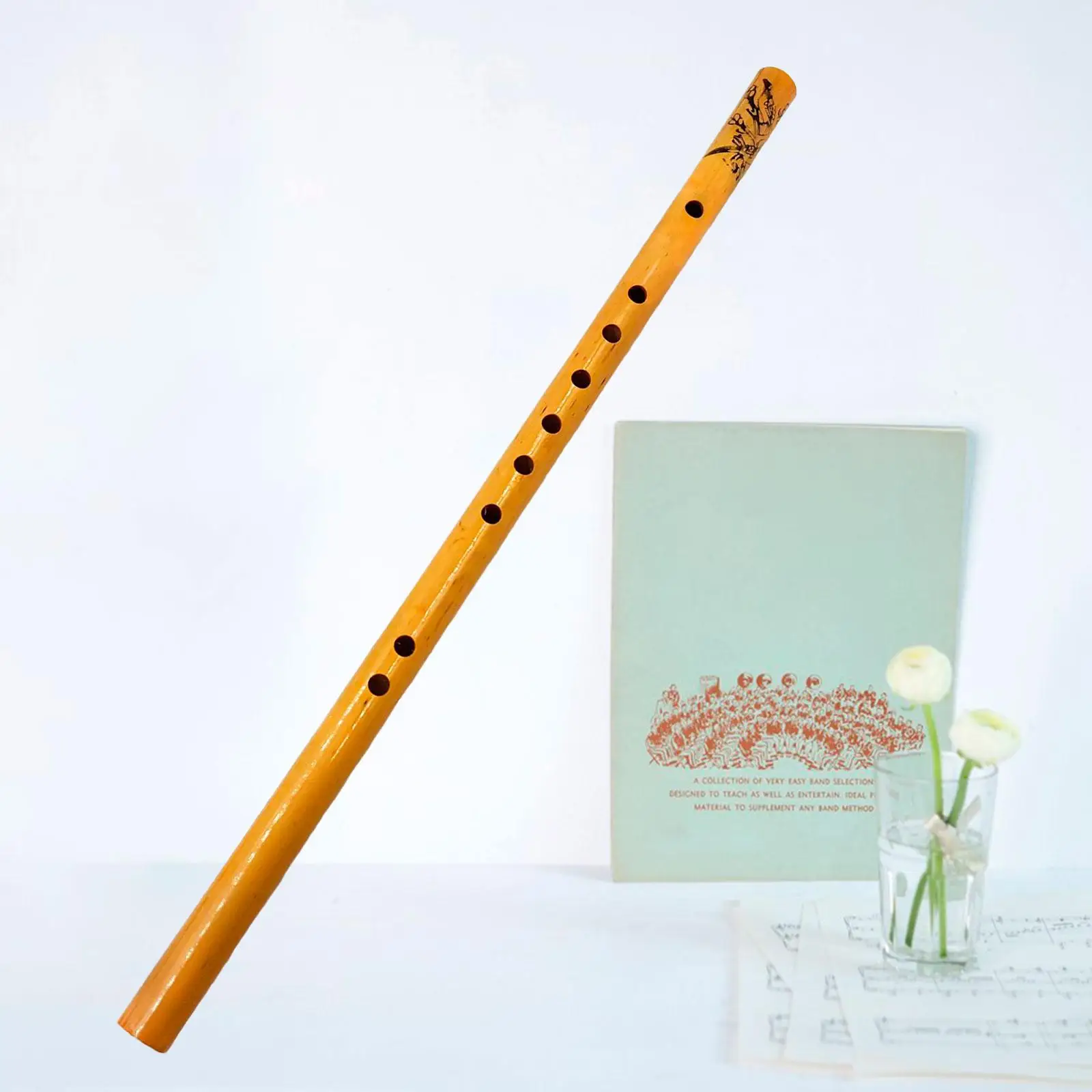 Vertical Flute Portable 9 Holes Traditional for Flautist Band Bamboo Flute Musical Instrument Woodwind Instruments vertical flute