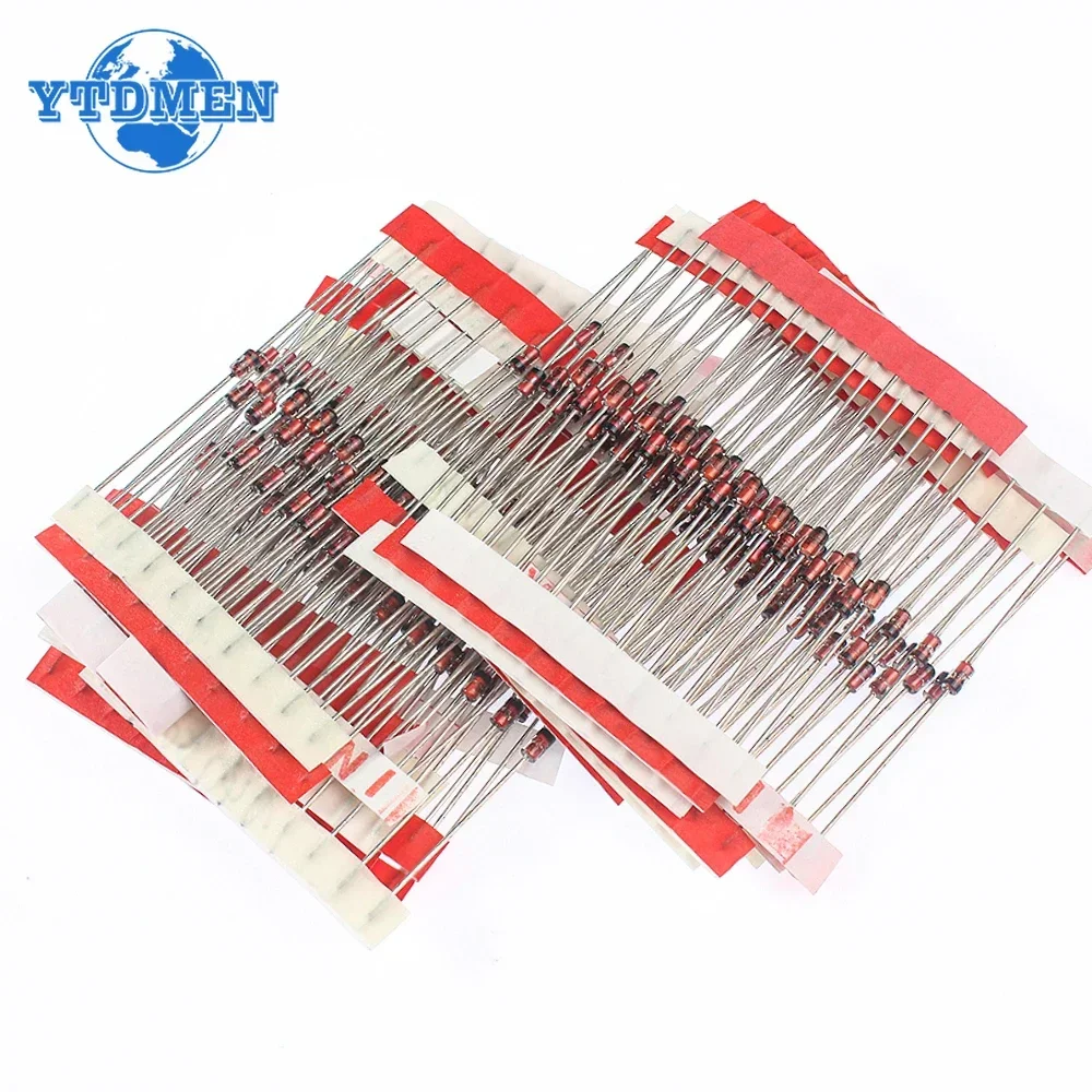 250pcs 1W Zener Diode Kit DO-41 3V-33V Voltage Regulator Diodes 3V 3.3V 3.6V 3.9V 4.3V 4.7V 5.1V 5.6V 6.2V 6.8V 7.5V 10V 20V 33V