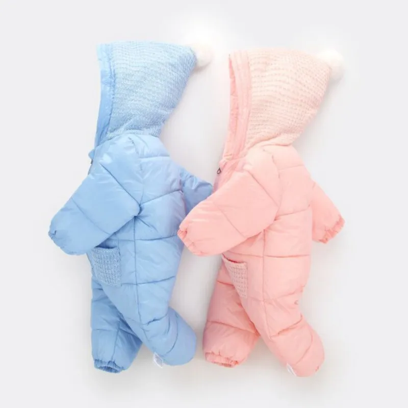 

Winter Warm Baby Rompers Cotton Padded Hoodies Coat Zipped Clothes Toddler Girl Jumpsuit Baby Boys Romper Crawling Clothing
