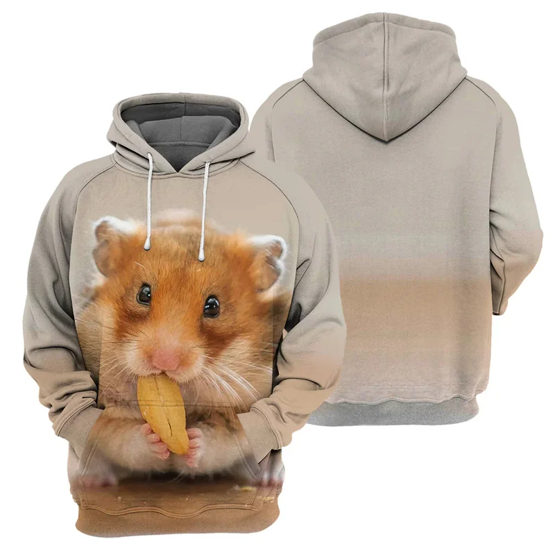 thumbnail image 1 of Sudadera con capucha con estampado 3D de murciélago, erizo y hámster para hombre, sudadera de manga larga, abrigo con capucha de gran tamaño a la moda urbana, 1 of 5