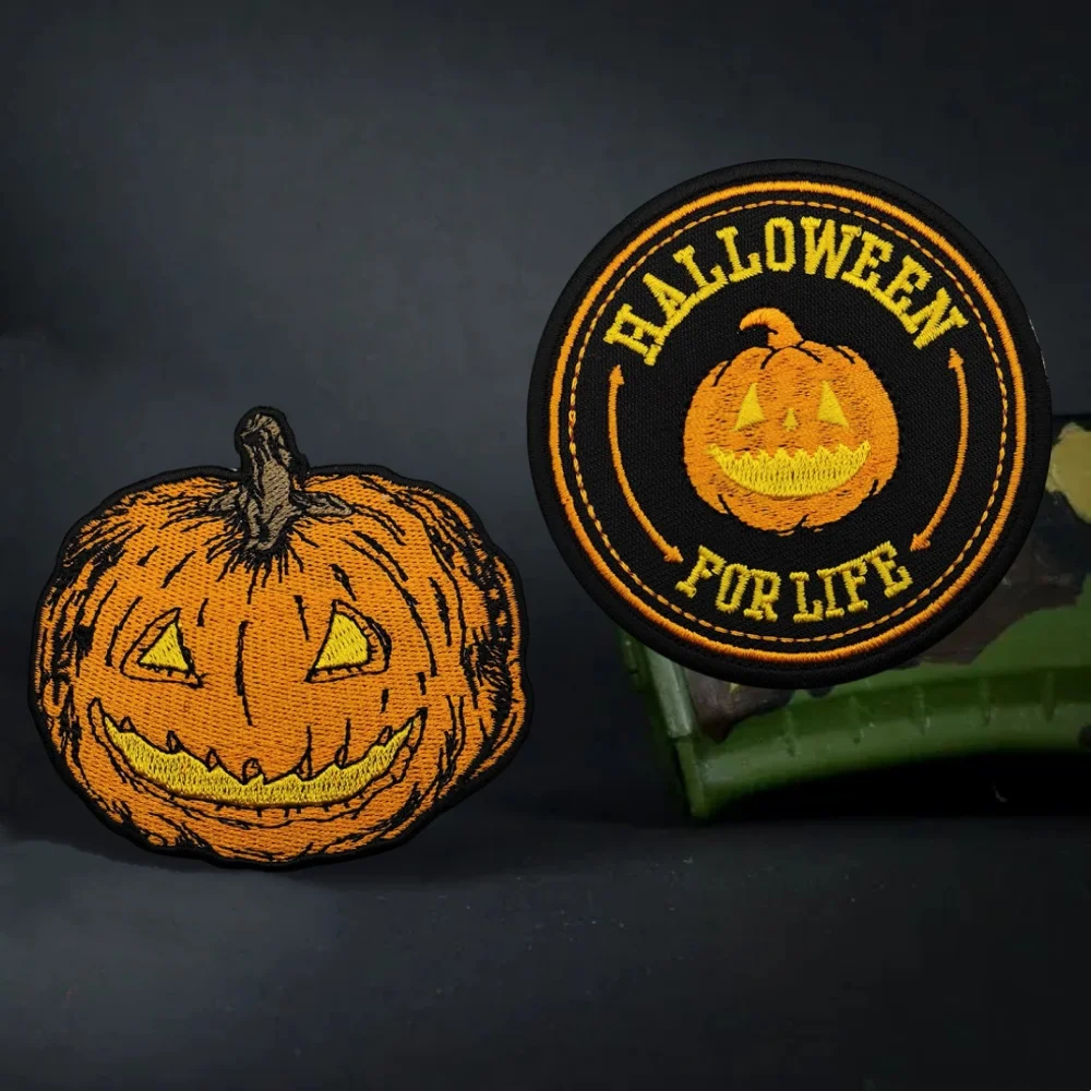 할로윈 호박 해골 사기 배지 패치 전술 배낭 스티커, 빅토리아 가을 후크 및 루..